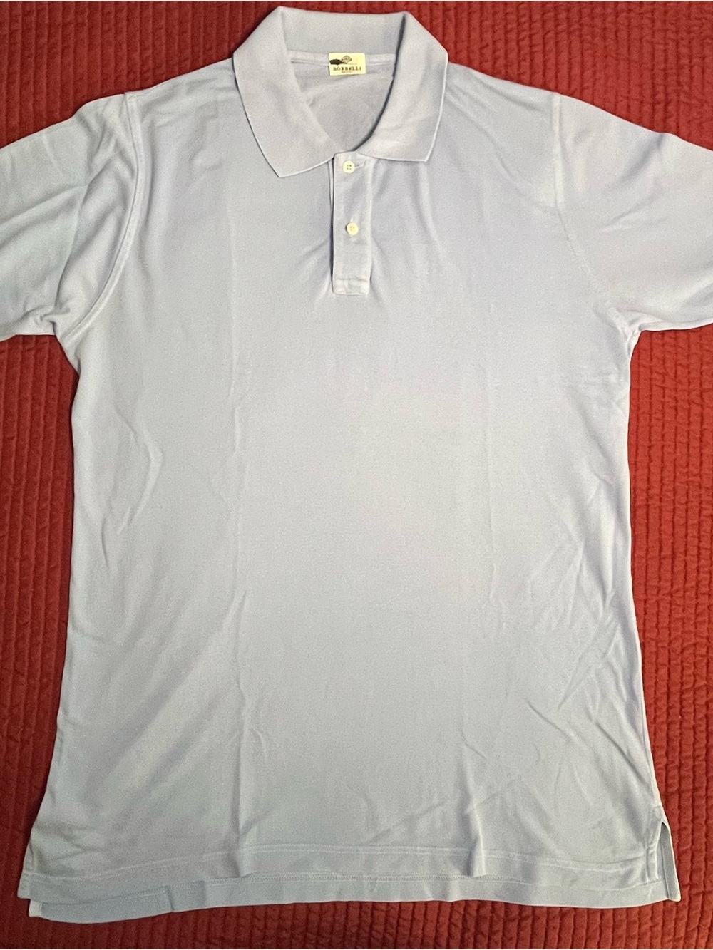 Luigi Borrelli Napoli Light Blue Knit Cotton Polo Shirt Men's EU 54 US XL